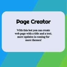 WEB Page Creator Bot
